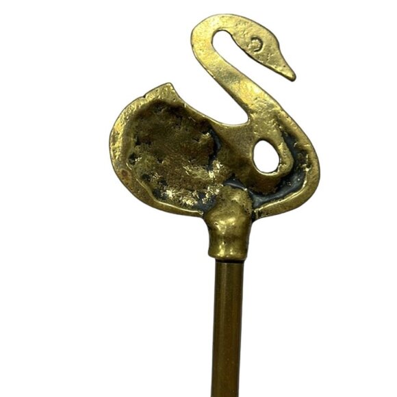 Vintage Brass Toasting Fork Swan Topped 15" Long Kitchen Decor - Picture 4 of 4
